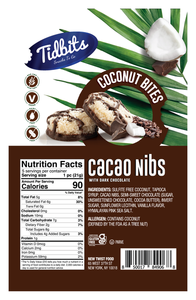 Coconut Bites / Cacao Nibs with dark Chocolate