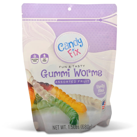 Gummi Worms Assorted Fruit Family Size