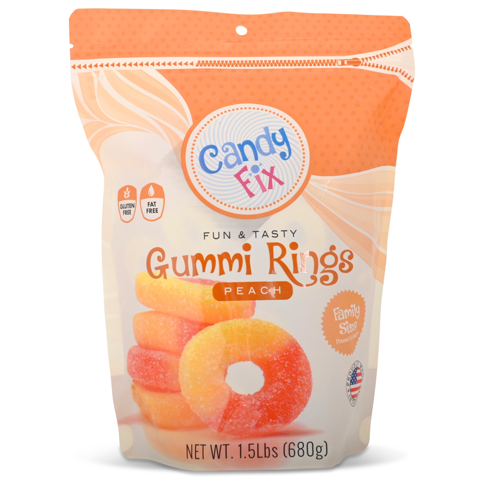 Gummi Rings Peach Family Size